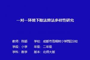 一对一环境下除法算法多样性研究