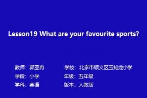 Lesson19 What are your favourite sports?