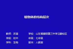 植物体的结构层次